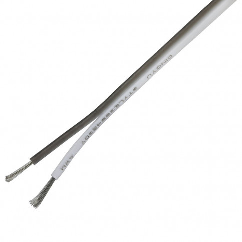 Fil électrique plat gris blanc 2 fils 0.3mm² AWG22