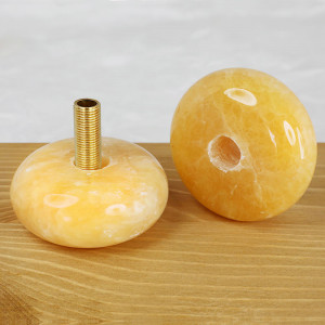 Marbled natural stone ring in shades of brown and orange - diameter 58mm height 25mm