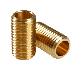 Threaded brass tube with spout pitch - 20mm long