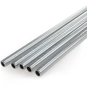 Threaded tube in galvanised steel, spout pitch 1 metre long