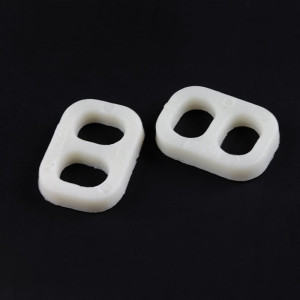 White nylon strain relief clevis for flat cable