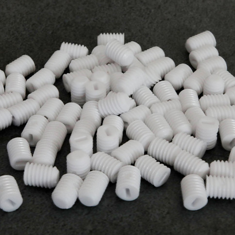 Vis en plastique blanche M6 sans tête longueur 8mm