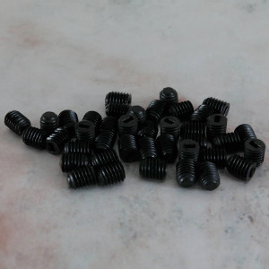Black plastic screw M5, headless, length 6mm
