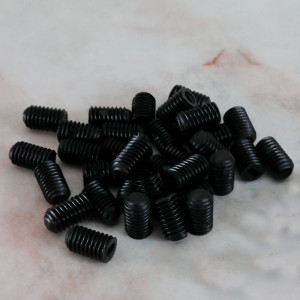 Black plastic screw M5, headless, length 8mm