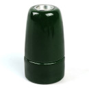 Douille E14 en porcelaine émaillée brillante coloris vert olive