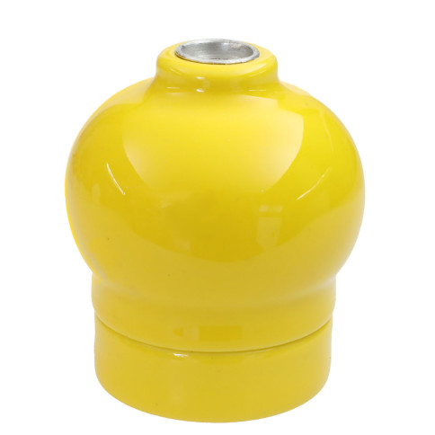 Douille Globify E27 en porcelaine émaillée brillante coloris jaune indien