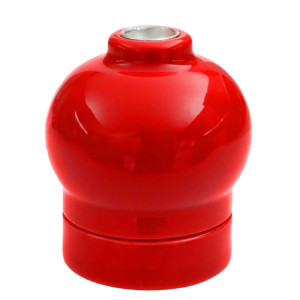 Globify E27 lampholder in gloss enamelled porcelain in pink