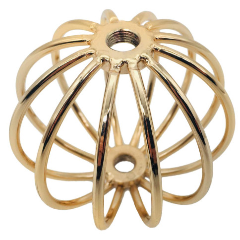 Lattice lighting ball - openwork cage in gold chrome steel - diameter 82mm