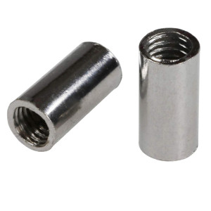 7.6mm diameter chrome-plated steel tube with M8 thread - length 15mm