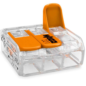 Compact Wago terminal block for all types of conductors 221-413