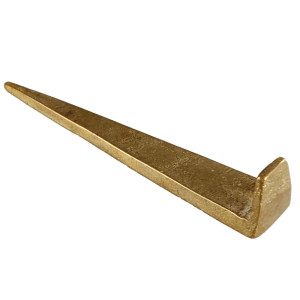 Forged brass nails with angled heads for fixing frames or pictures