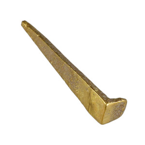 Forged brass nails with angled head for fixing a frame or picture - length 76mm