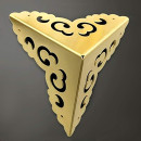 Brass protector for table corners, furniture, pedestals and cupboards - size 65 x64mm