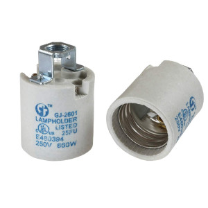 E26 porcelain socket on M10 American-style hollow threaded rods