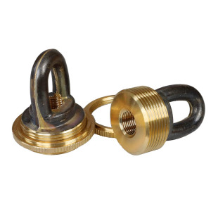 Octavie suspension ring in cast brass with M30 threaded ring - M12 tapping