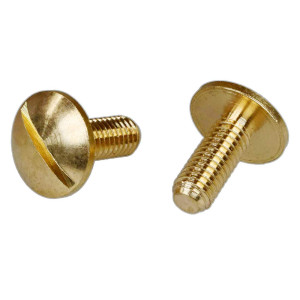M5 brass screw with domed slotted head, thread length 13mm