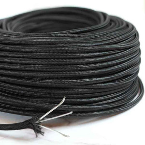 Black braided round cable -...