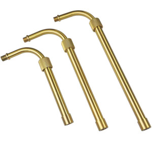 Telescopic brass tube with 90° cross for luminaire mounted on M10 threaded tube