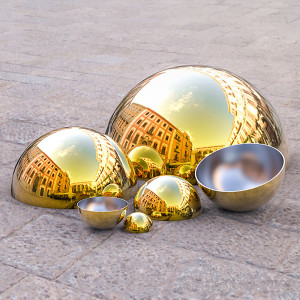 Demi sphère en acier inoxydable revêtement chrome Or