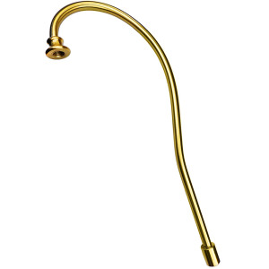 Double elbow gooseneck brass tube - length 320mm with M10 thread