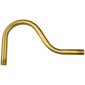 Tube en laiton col de cygne double coudes - longueur 138mm fileté M10