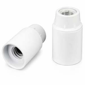 Douille de lampe à culot E12 en bakélite - couleur blanc