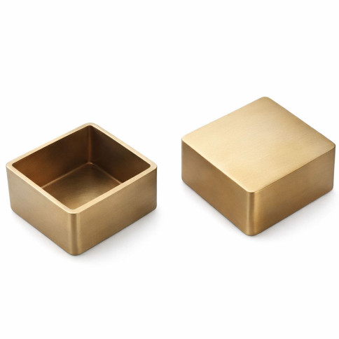 Boîte carrée en laiton massif verni –...