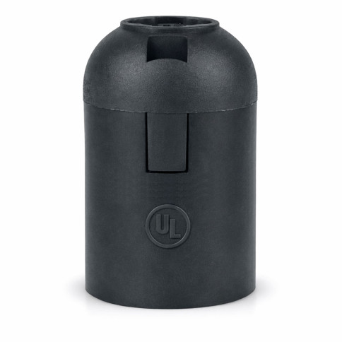 Douille à culot E26 en plastique noir sur tiges filetées creuses M10 "Format américain"