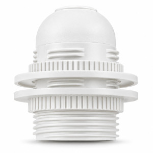 Douille plastique blanc à double bagues de serrages pour lampe à culot E26 Format américain