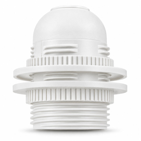 Douille plastique blanc à double bagues de serrages pour lampe à culot E26 Format américain