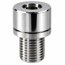 Serre câble électrique Carly chromé - blocage de câble silicone - filetage M10 pas de 1mm