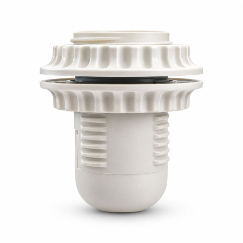 Douille de lampe E27 plastique blanche ultra mince à double bague – passage 31,5 mm