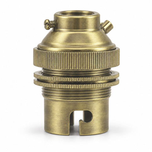 Douille de lampe B22 en laiton vieilli - fixation taraudage M10