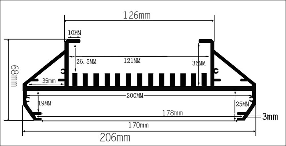 Rampe Dyna-LED échangeur aluminium dimension