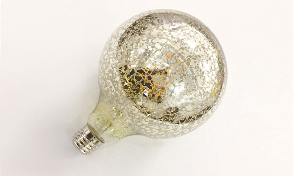 Ampoule filament LED G125 Chrome marbre gold