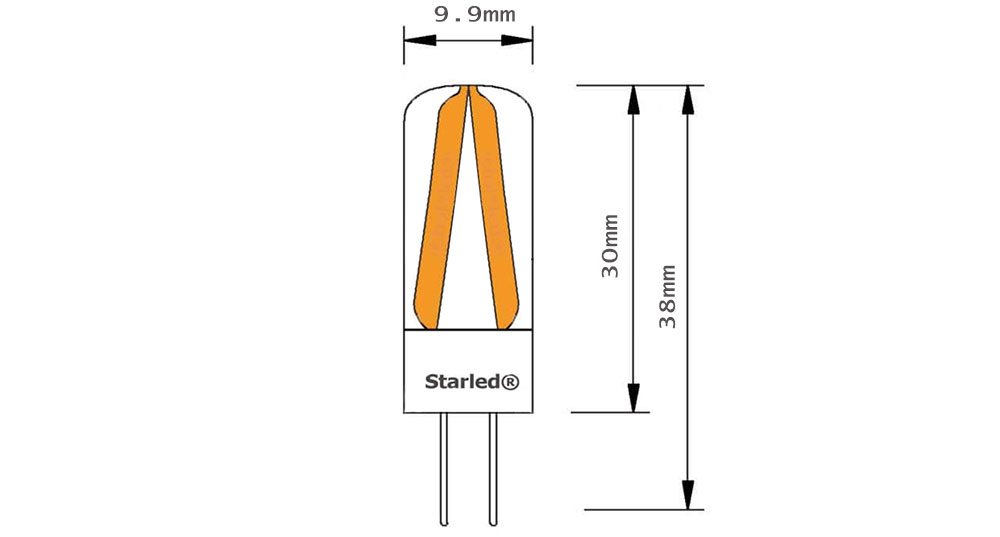 Ampoule LED G4 filament COB dimension