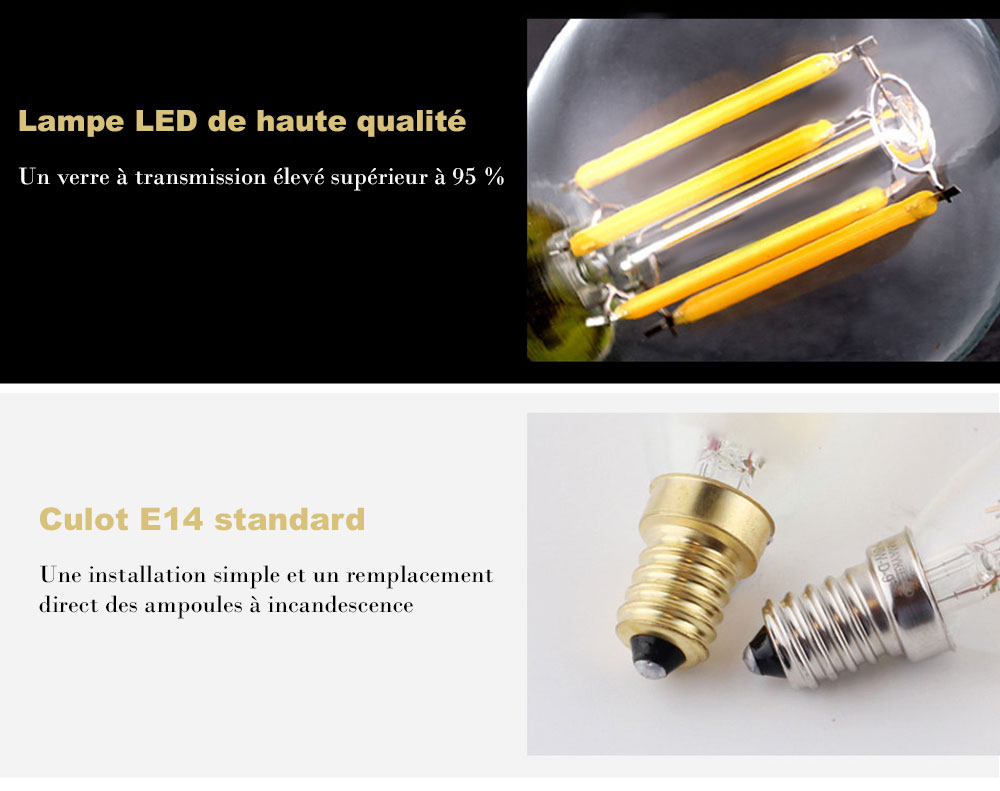 Ampoule LED G45 à filament LED de 4-watts