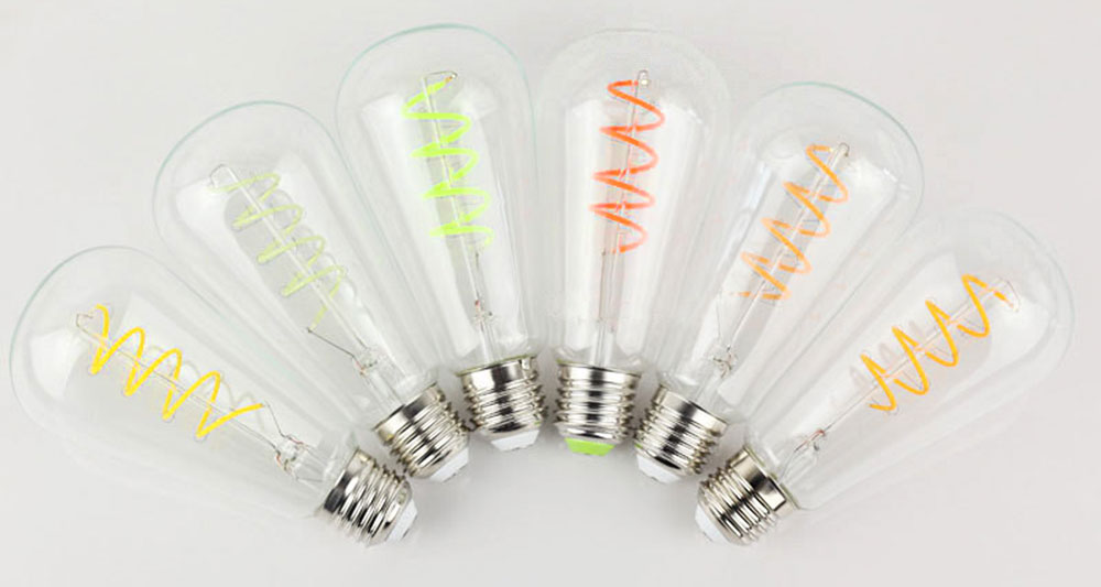 Ampoule filament LED Twisted ST64  de Couleur