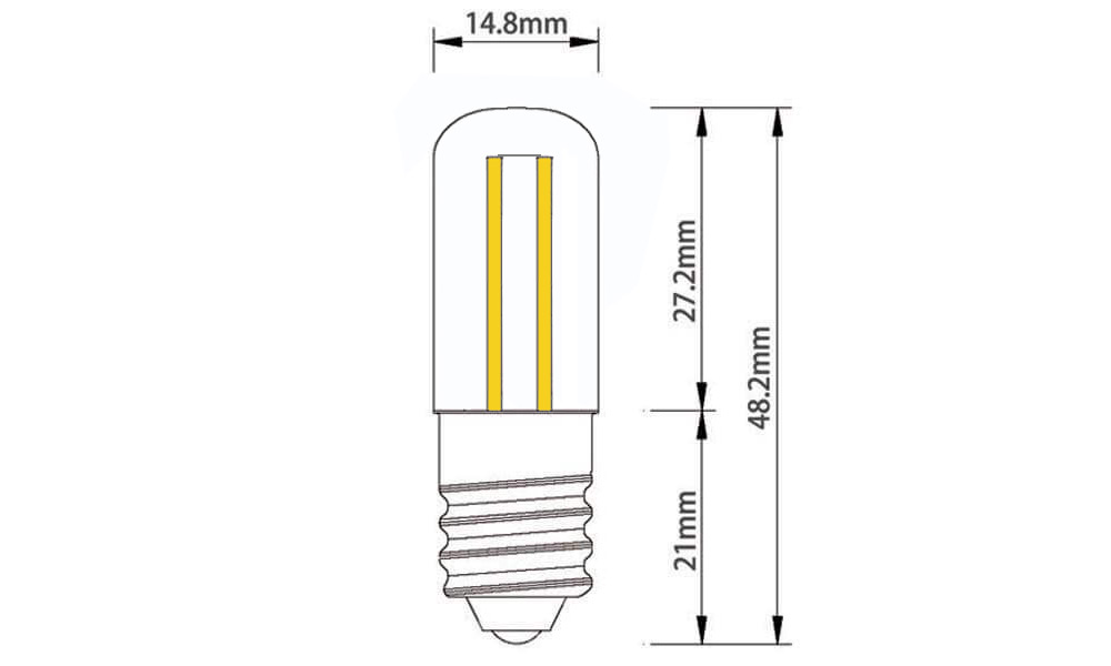 Ampoule-12-volts-85-volts-format-T15-Type-FRIGO-filament-LED-E14-dimension.