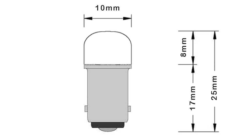 Ampoule LED à culot BA9S pour armoire électrique dimension