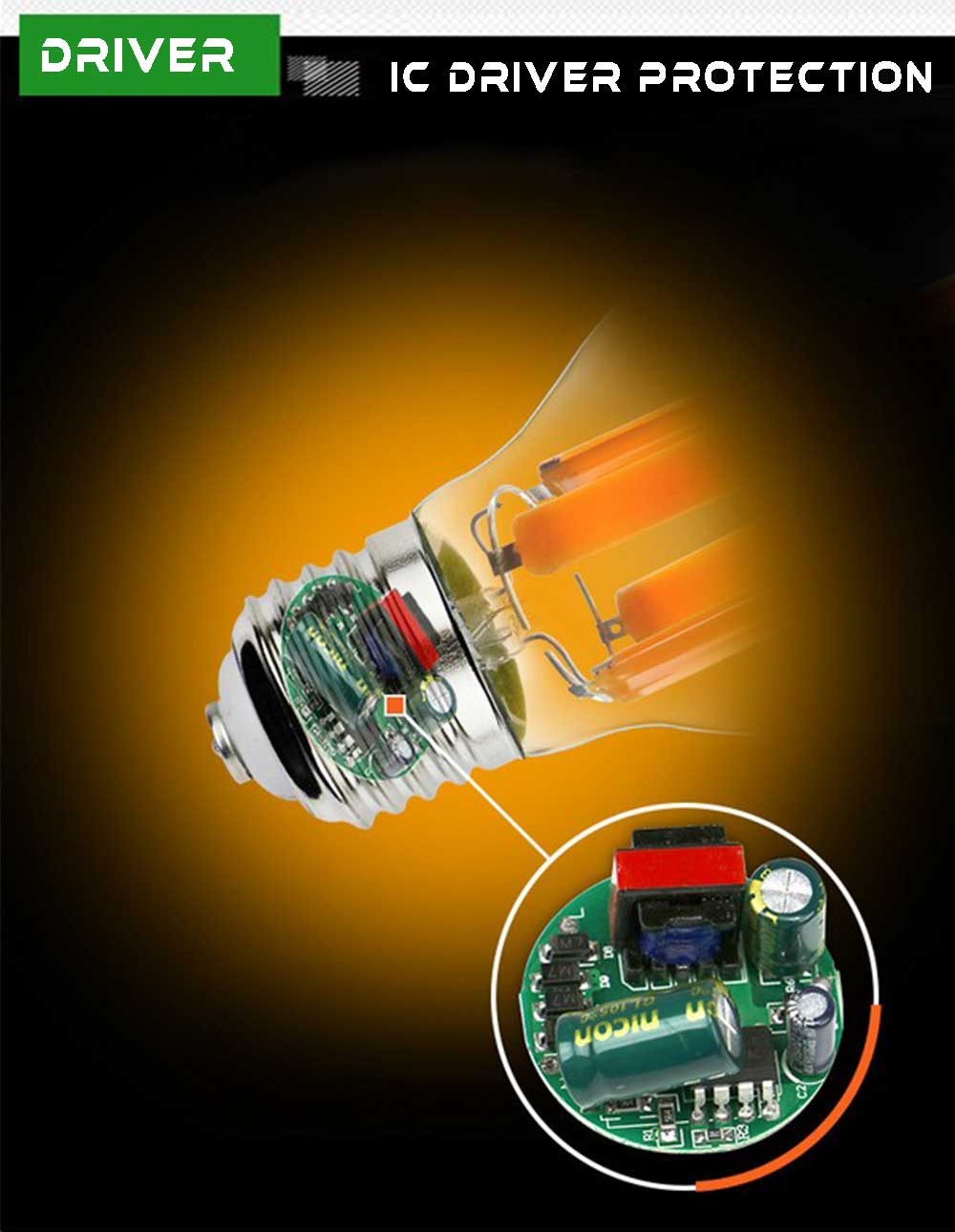 Ampoule LED COB E40 ic driver Starled.fr