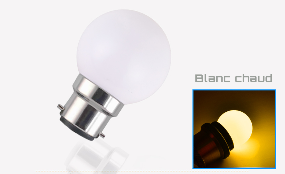 Ampoule LED sphérique G45 à culot B22 couleur d'éclairage blanc chaud