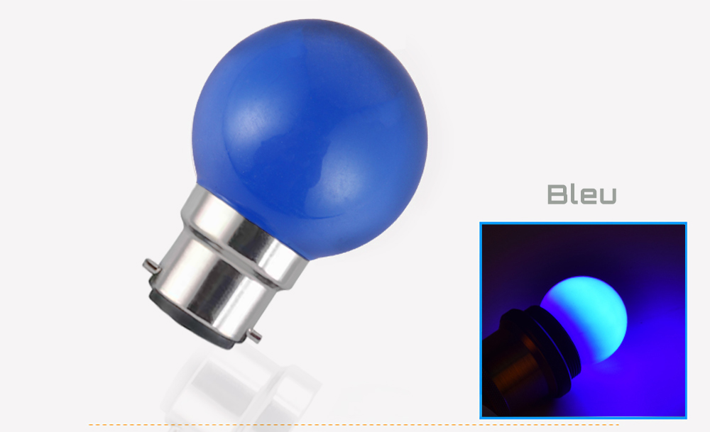 Ampoule LED sphérique G45 à culot B22 couleur d'éclairage bleu