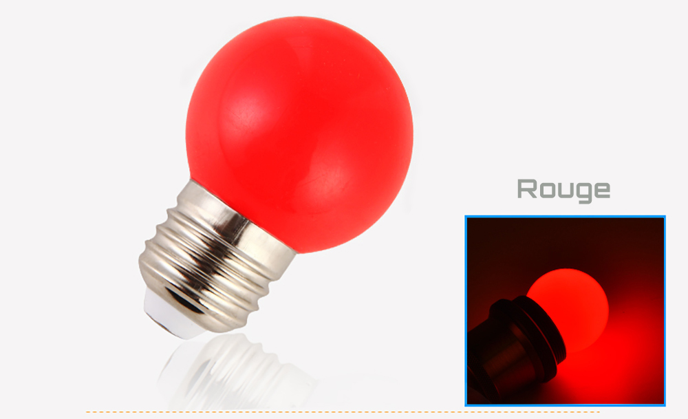 Ampoule LED sphérique G45 à culot E27 couleur d'éclairage rouge 230 volts 1 Watt