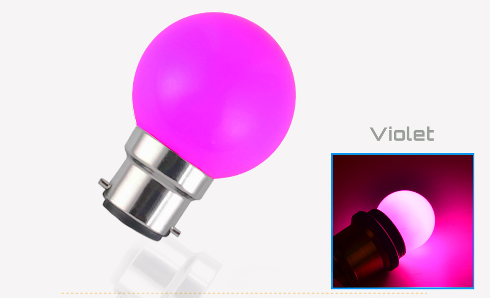 Ampoule LED sphérique G45 à culot B22 couleur d'éclairage violet