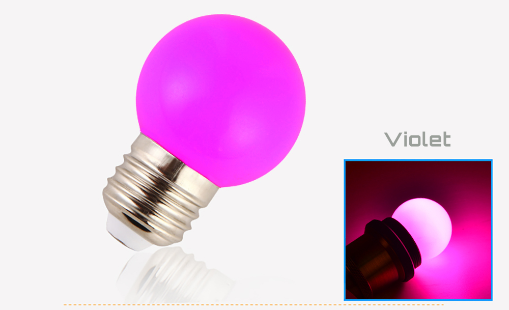 Ampoule LED sphérique G45 à culot E27 couleur d'éclairage violet 230 volts 1 Watt