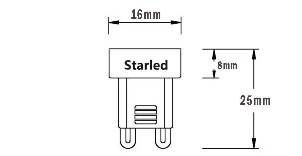 Ampoule LED G9 ISA dimension