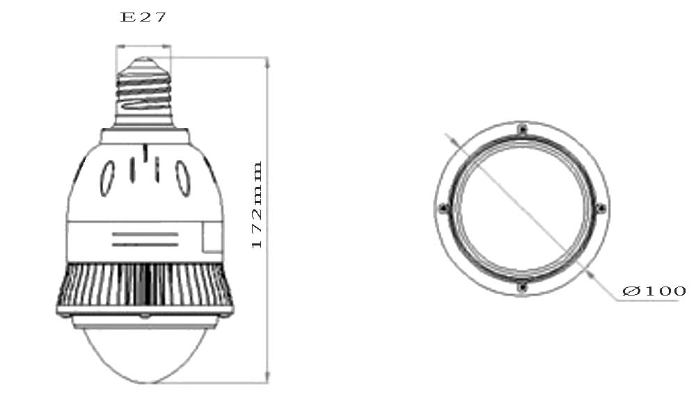 La lampe LED PureView culot E27 dimension