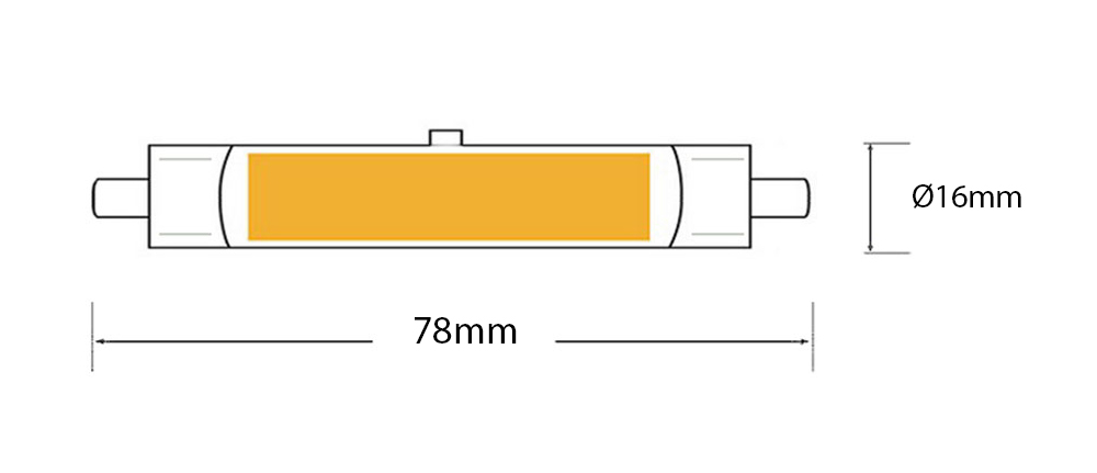 Modifier : Ampoule LED R7s Linear COB dimmable 78mm 6 watts Ø16mm