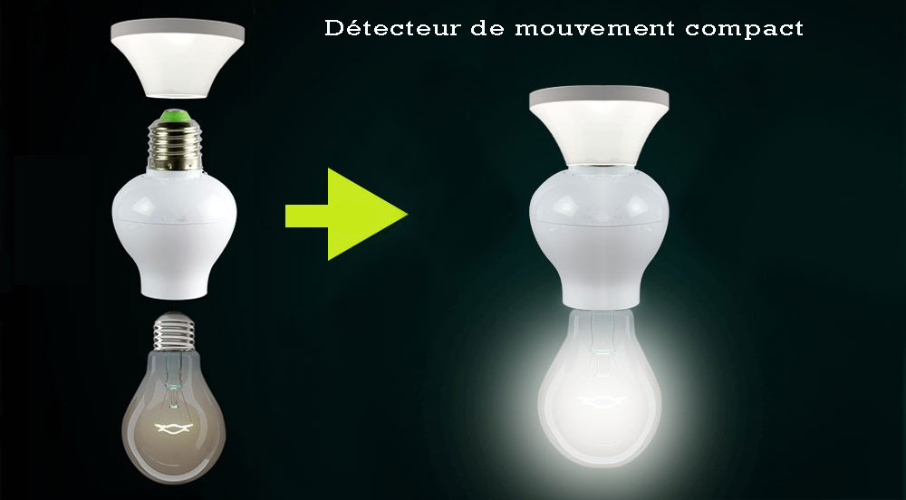 Detecteur de mouvement compact double E27